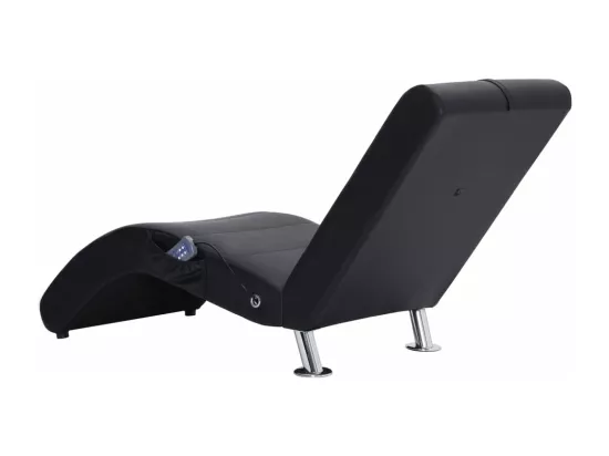 Prolenta Premium - Chaise longue de massage avec oreiller Noir Similicuir