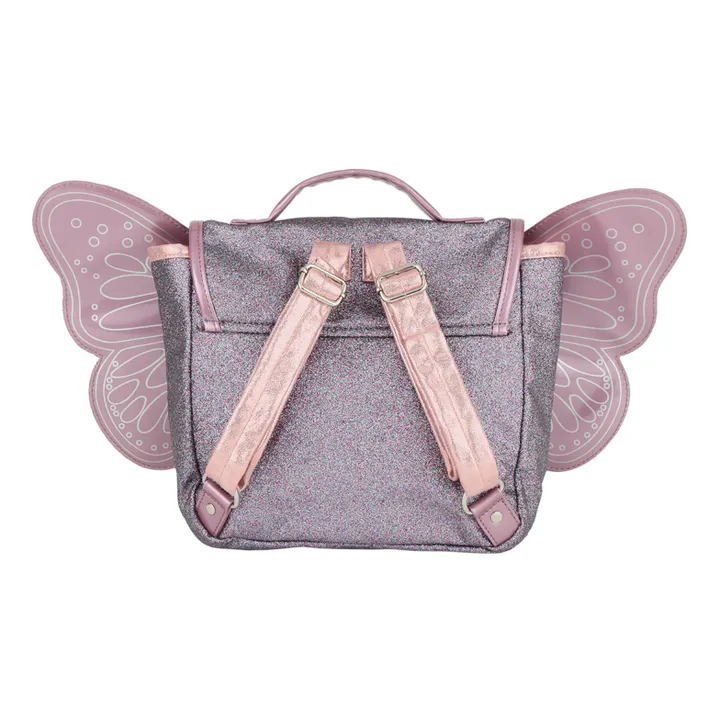 Caramel & Cie Cartable Papillon Paillette | Mauve
