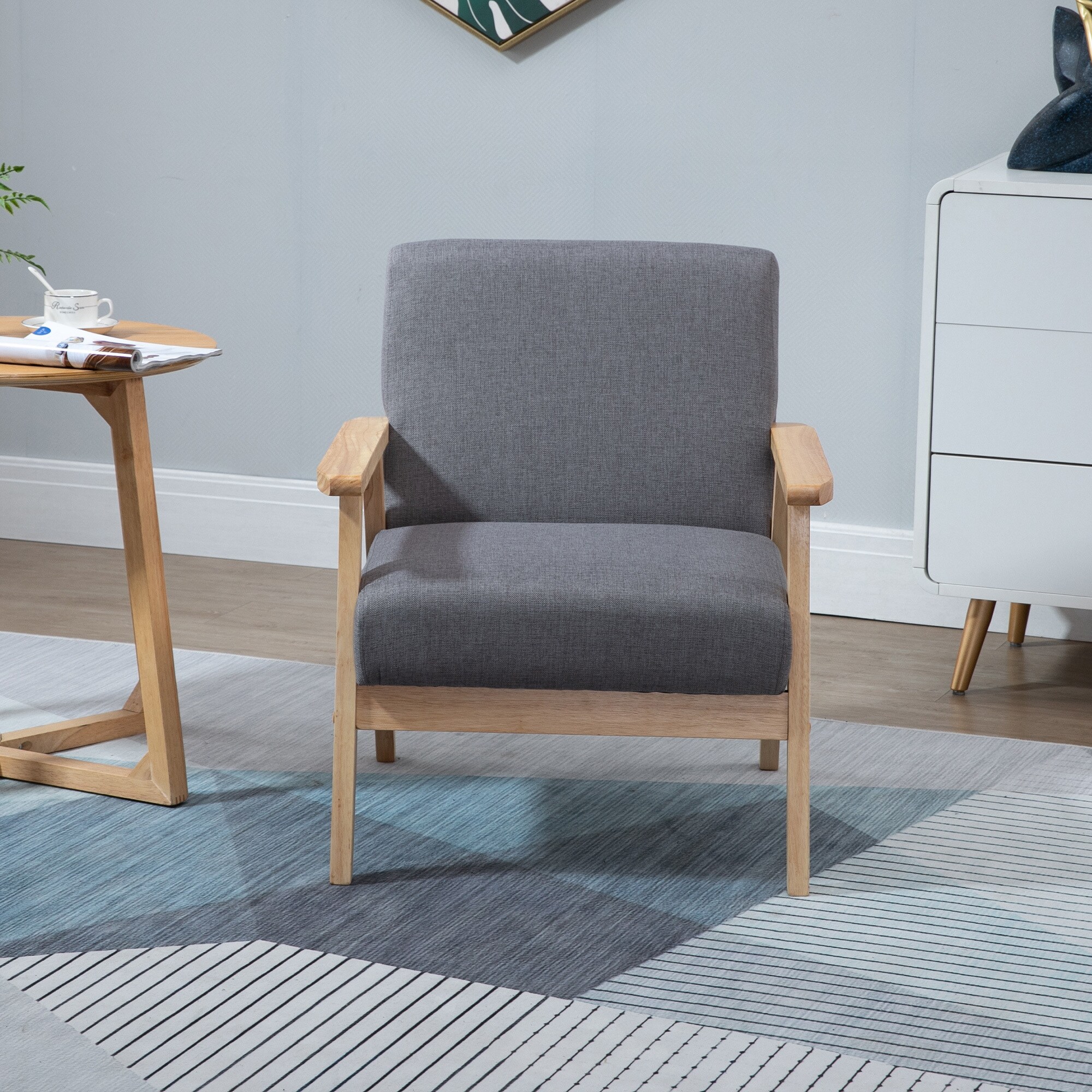 HOMCOM Sessel mit A-förmigen Beine grau 64L x 70B x 72H cm