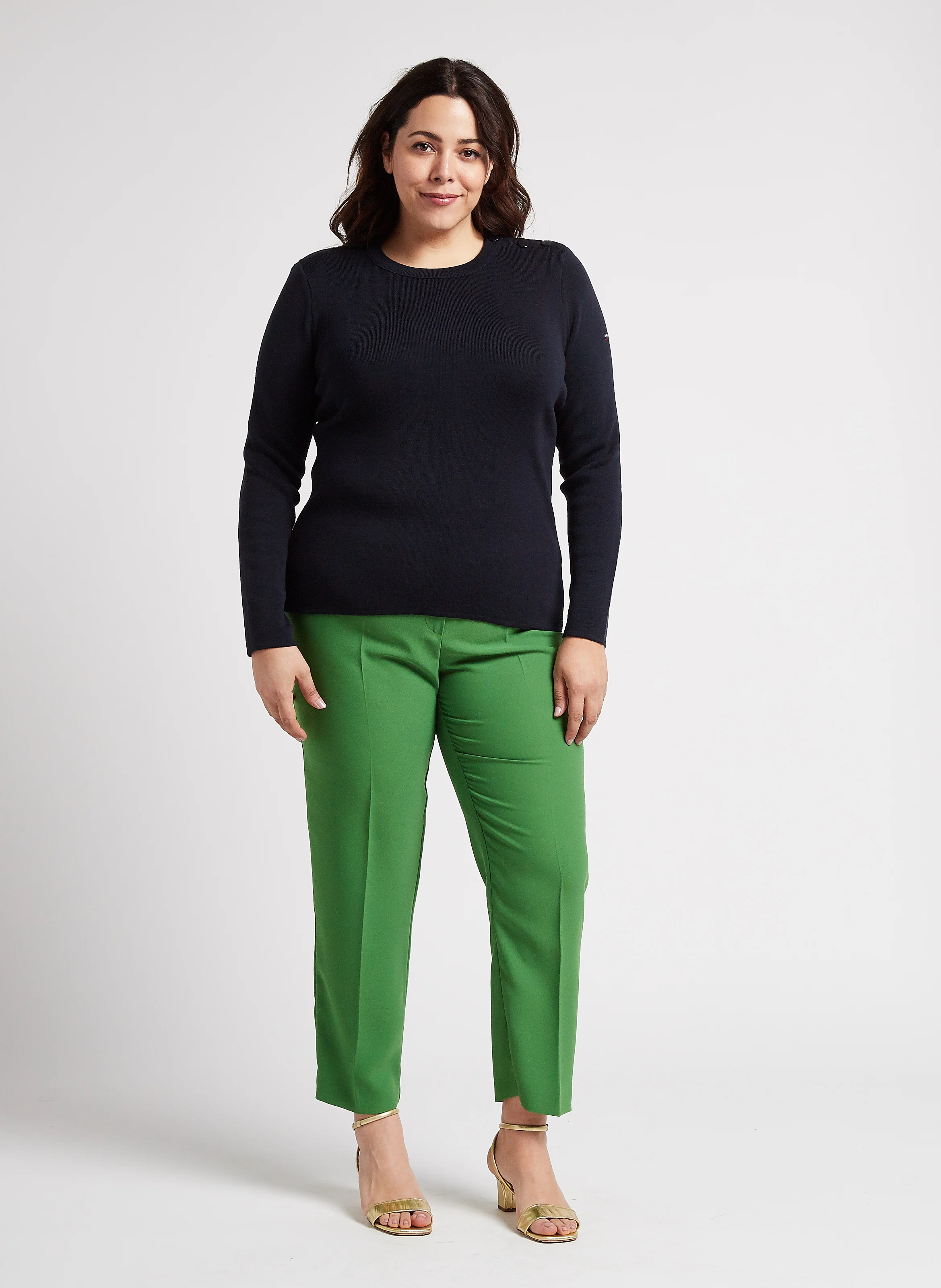BRIAC - Pull col rond rayé en laine | Bleu