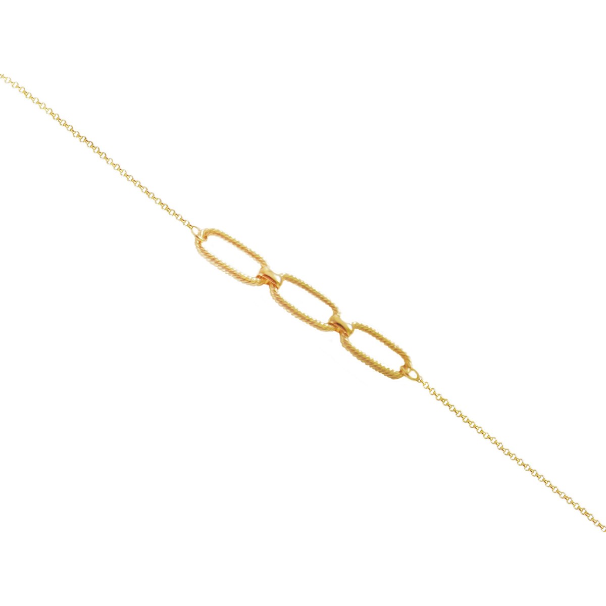 Bracelet souple maille fantaisie-Doré à l'or fin