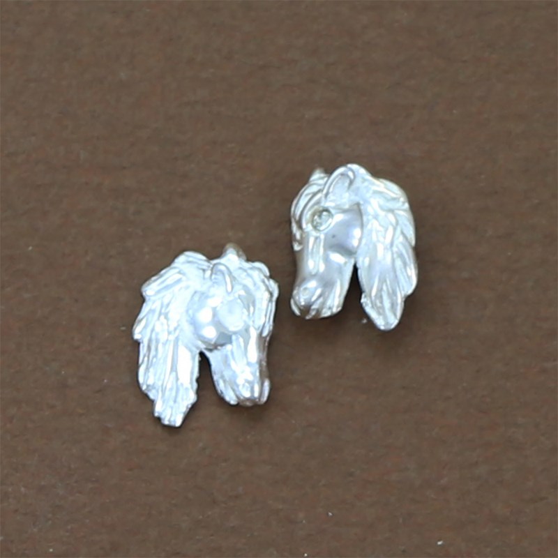 Boucles d'oreilles têtes de cheval - Argent massif