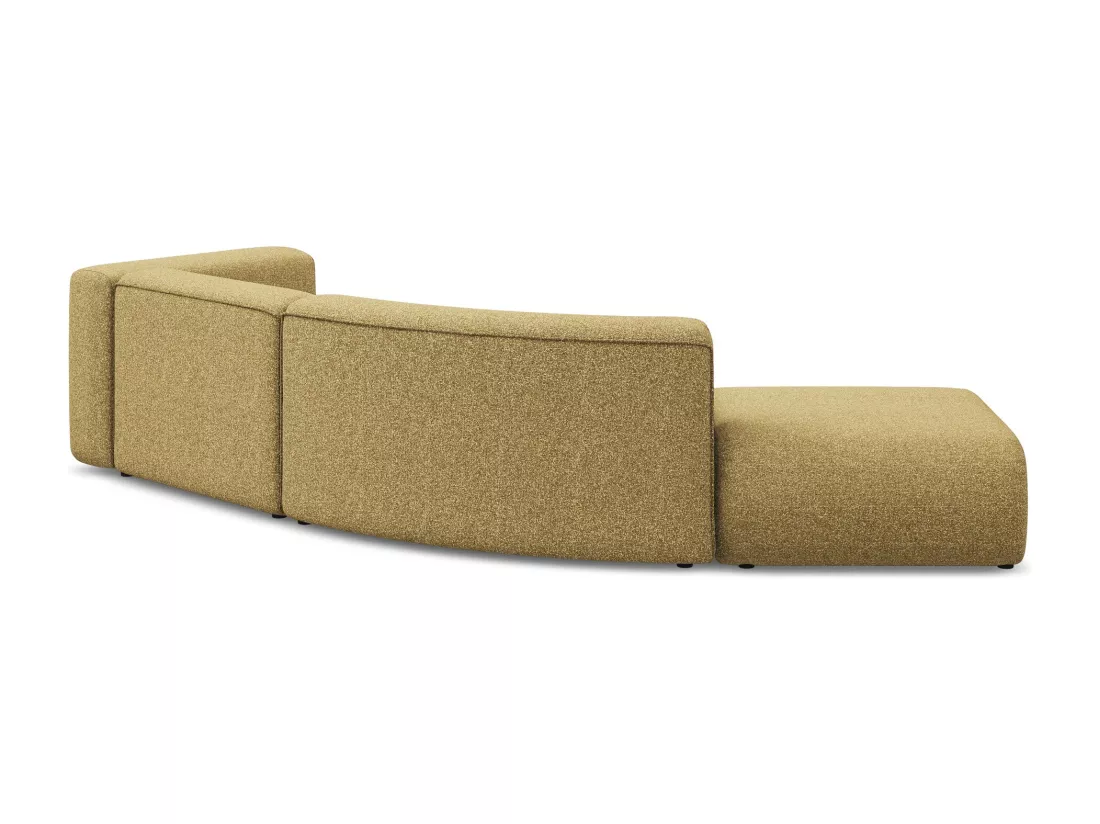 Canapé modulable 4 places gauche en tissu texturé - moutarde - EKAHI