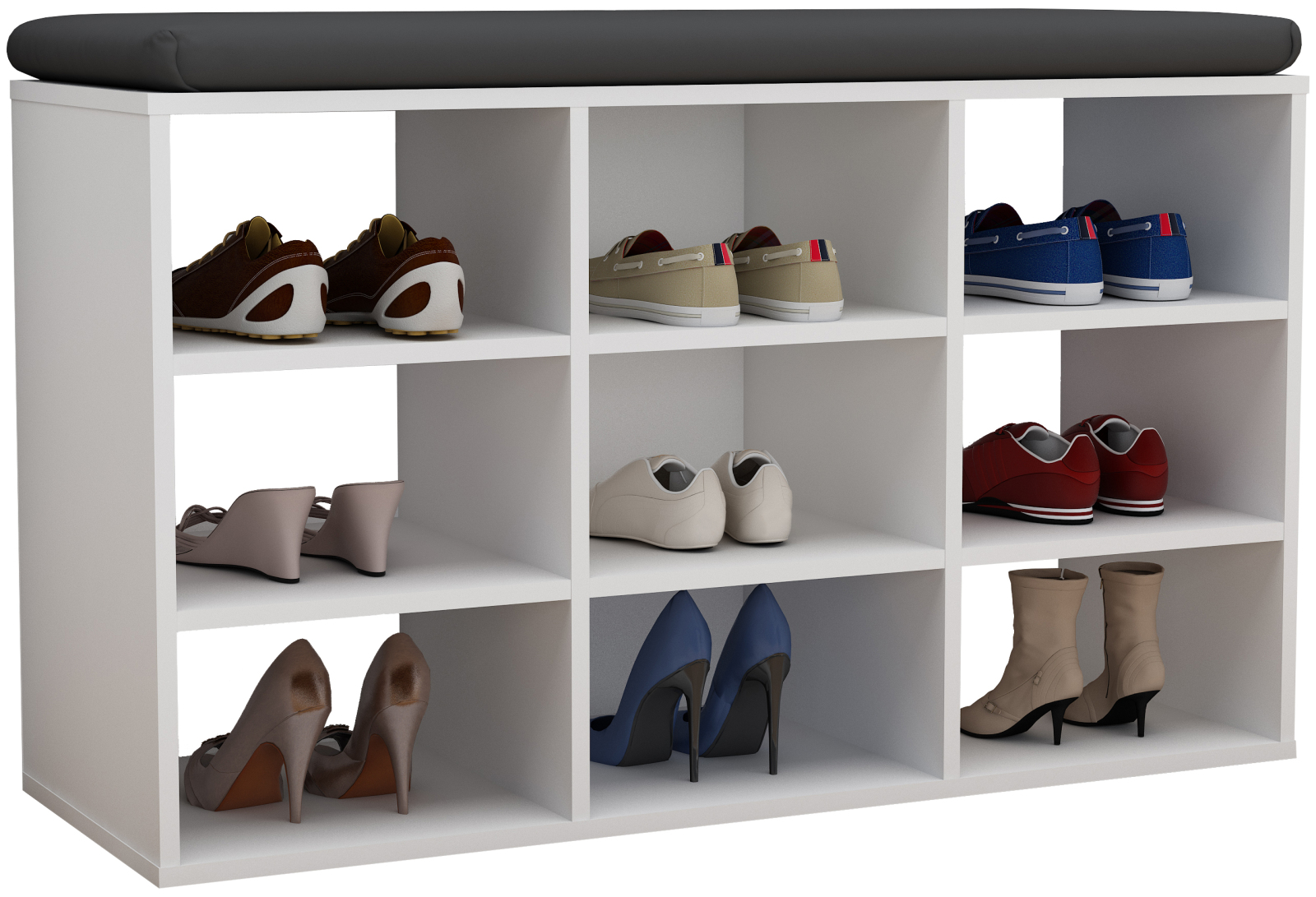 Schuhbank HINSOL XS - weiß - 9 Fächer
