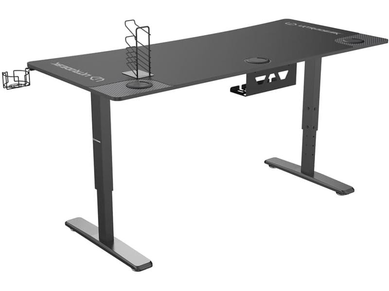 Ultradesk Gaming Tisch Cruiser Schwarz Stabiler Gaming-Tisch für bis zu drei Monitore