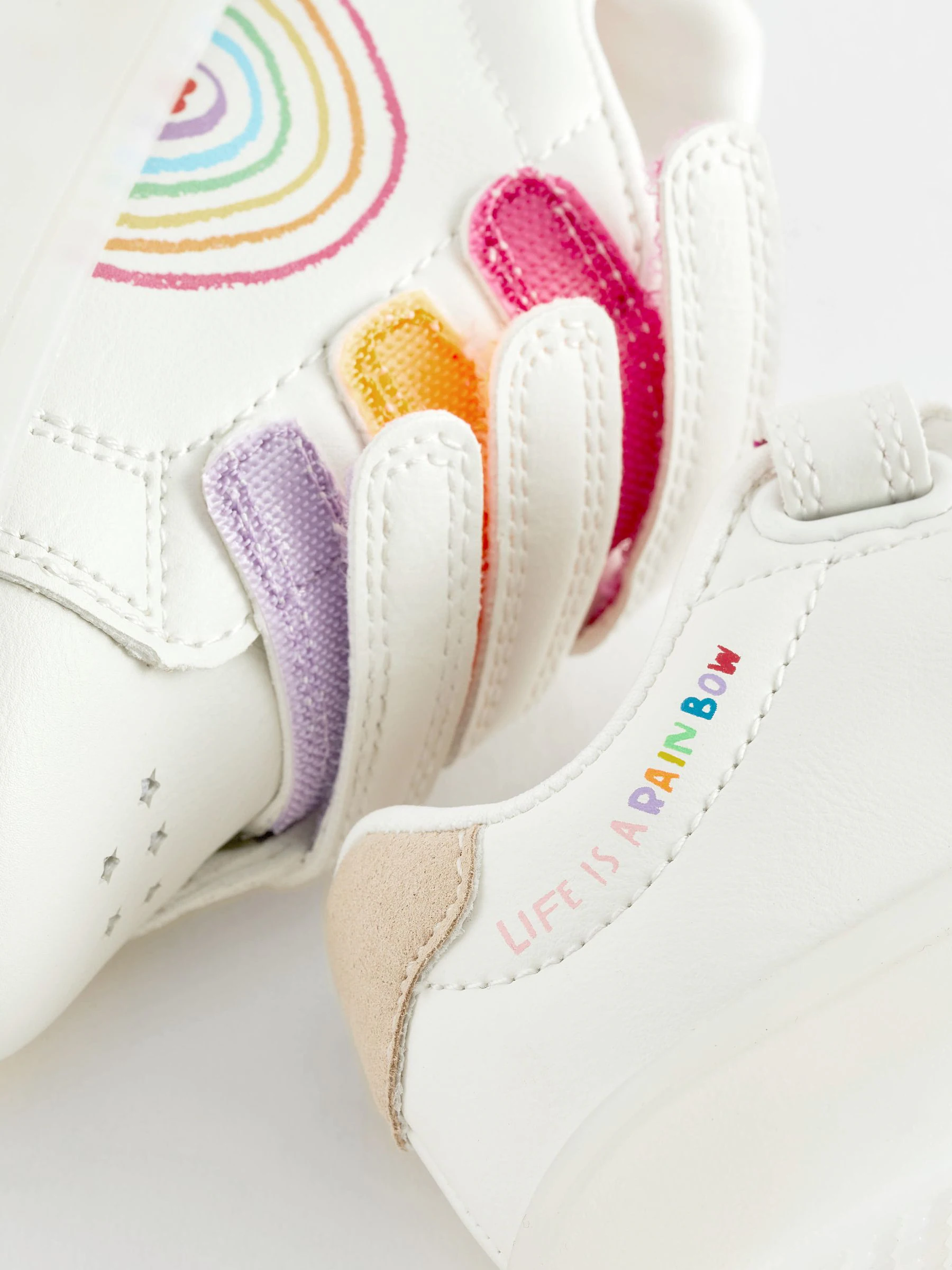 Wit regenboog - Touch Fasten Light Up Trainers