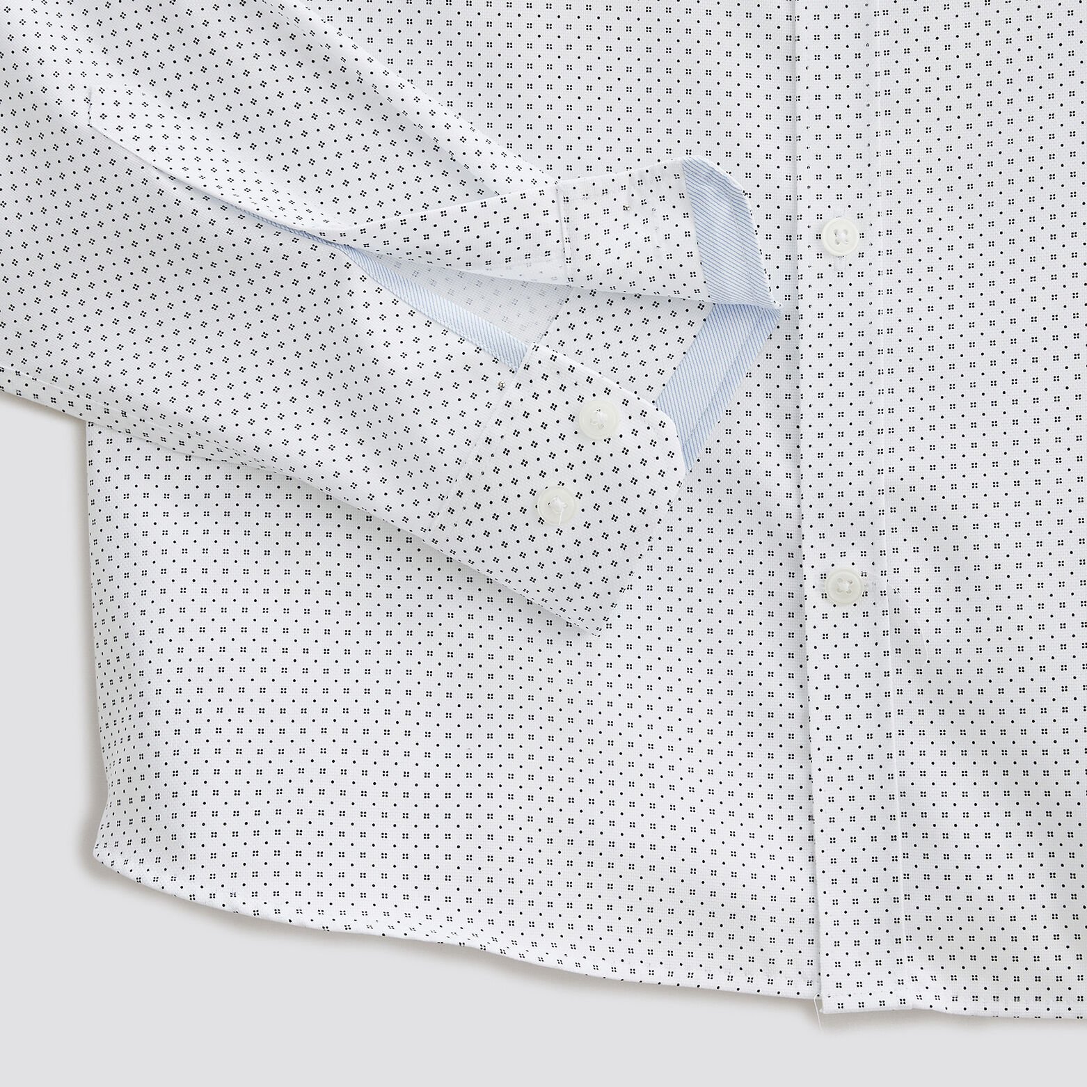 Chemise slim sans repassage imprimé micro géo coto Blanc