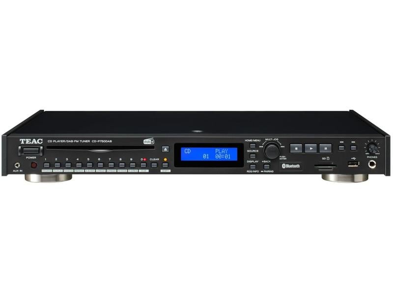 TEAC CD-Player CD-P750DAB-B Schwarz CD-Player mit Steckplatz und FM/DAB -Tuner – Wiedergabe von CDs, USB-Sticks, SD-Karten und Bluetooth