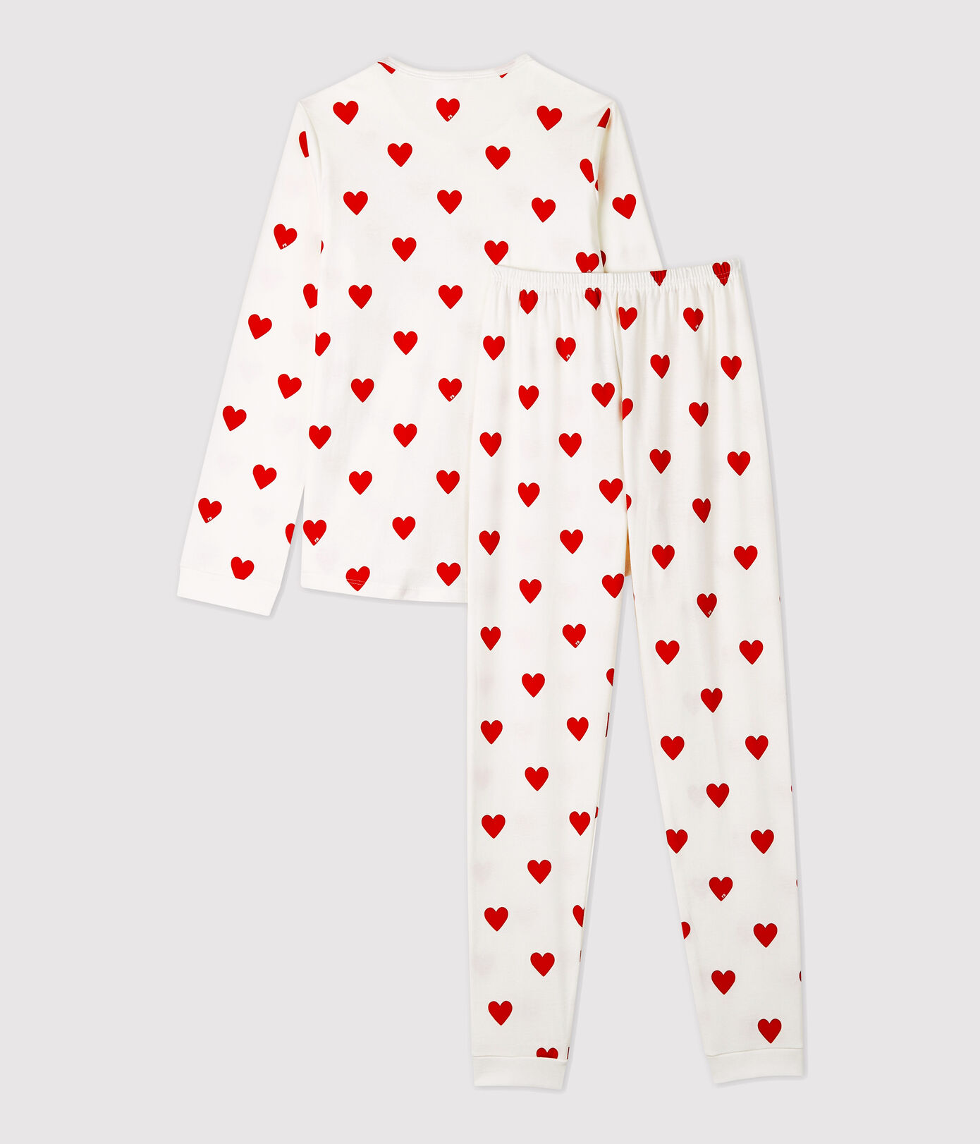 Pyjama fille imprimé cœurs en côte