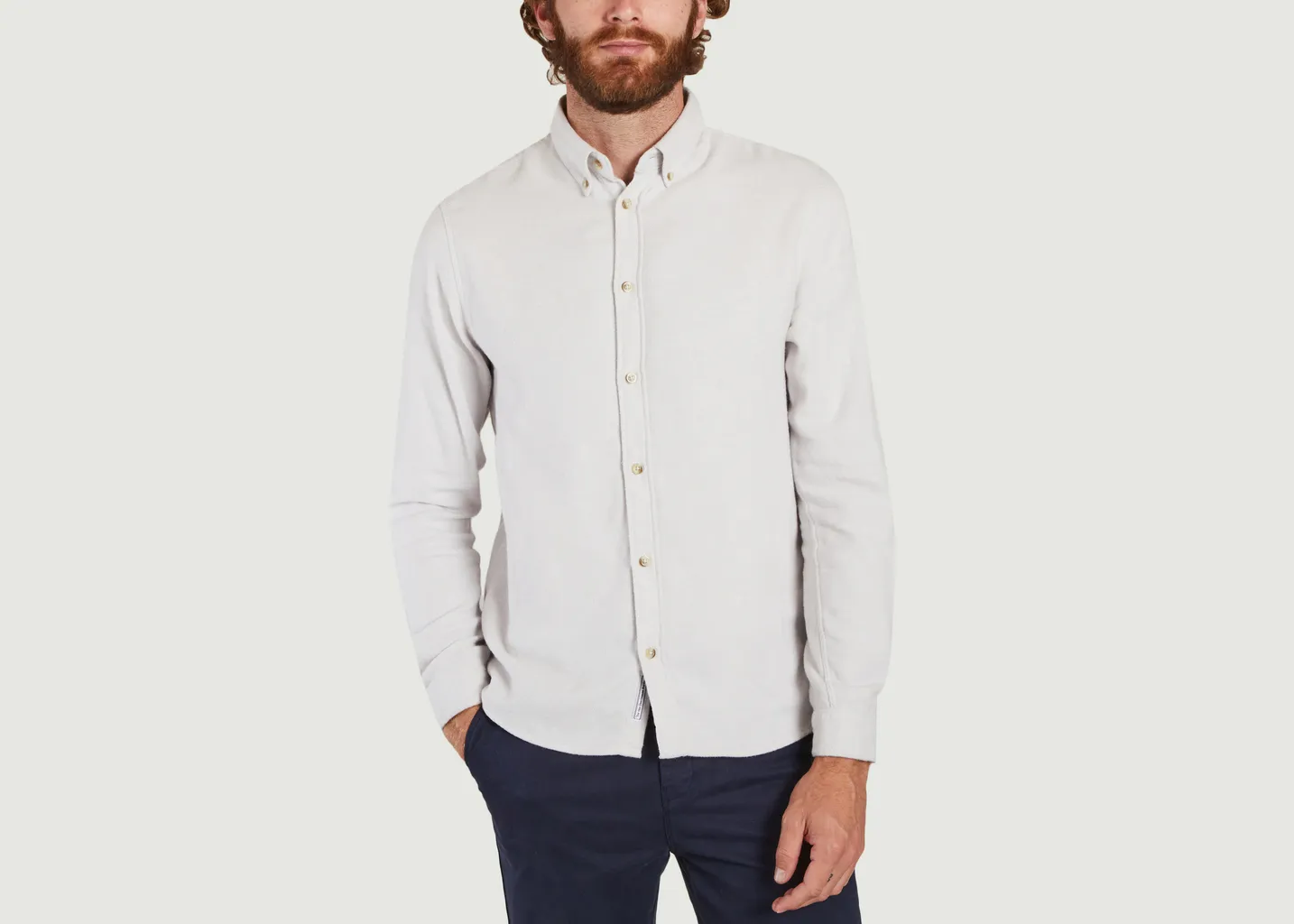 Chemise Boutonnée Grise Claire Cuisse de Grenouille