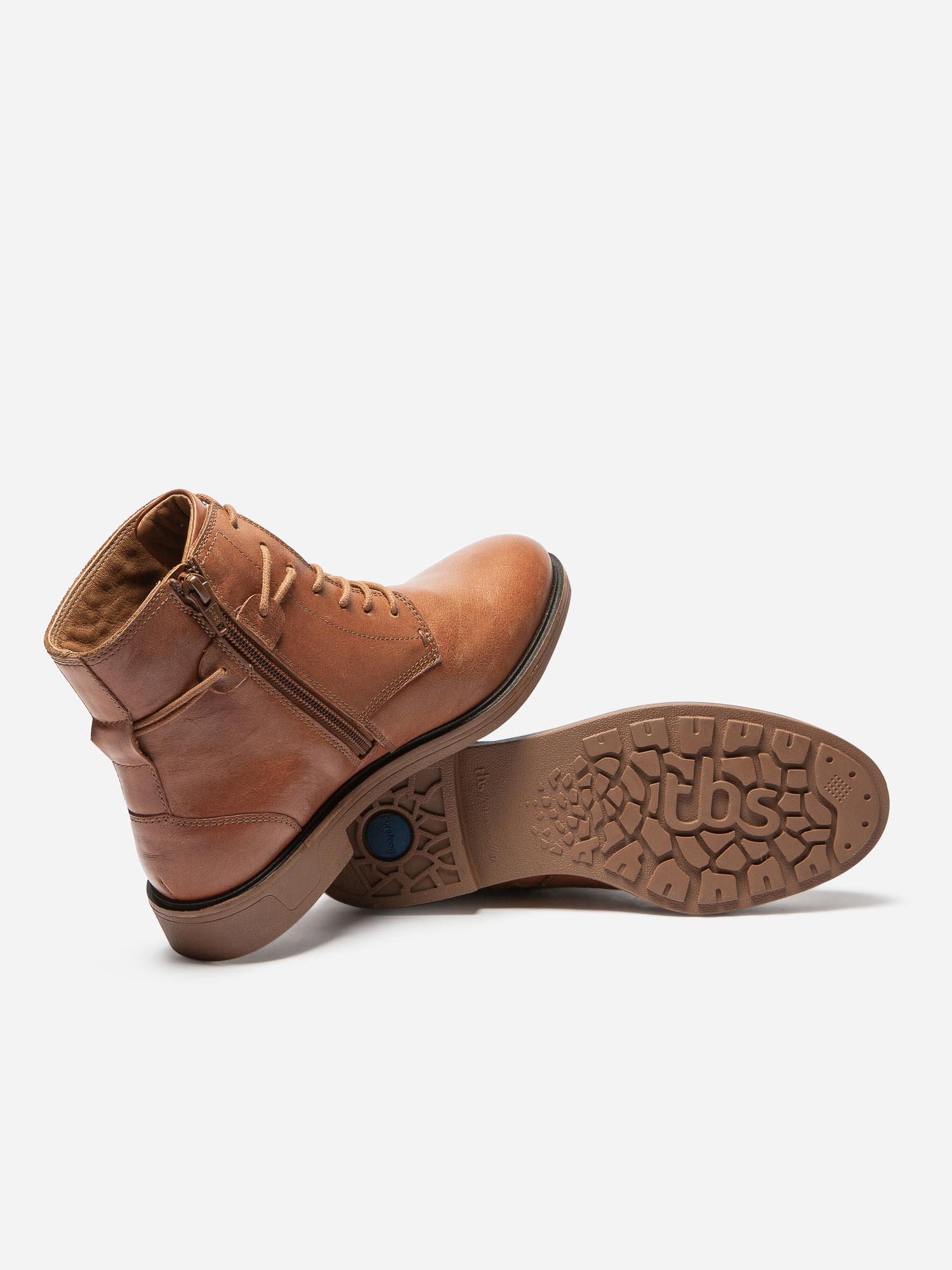 Boots Femme Confort Cuir Lisse Marron