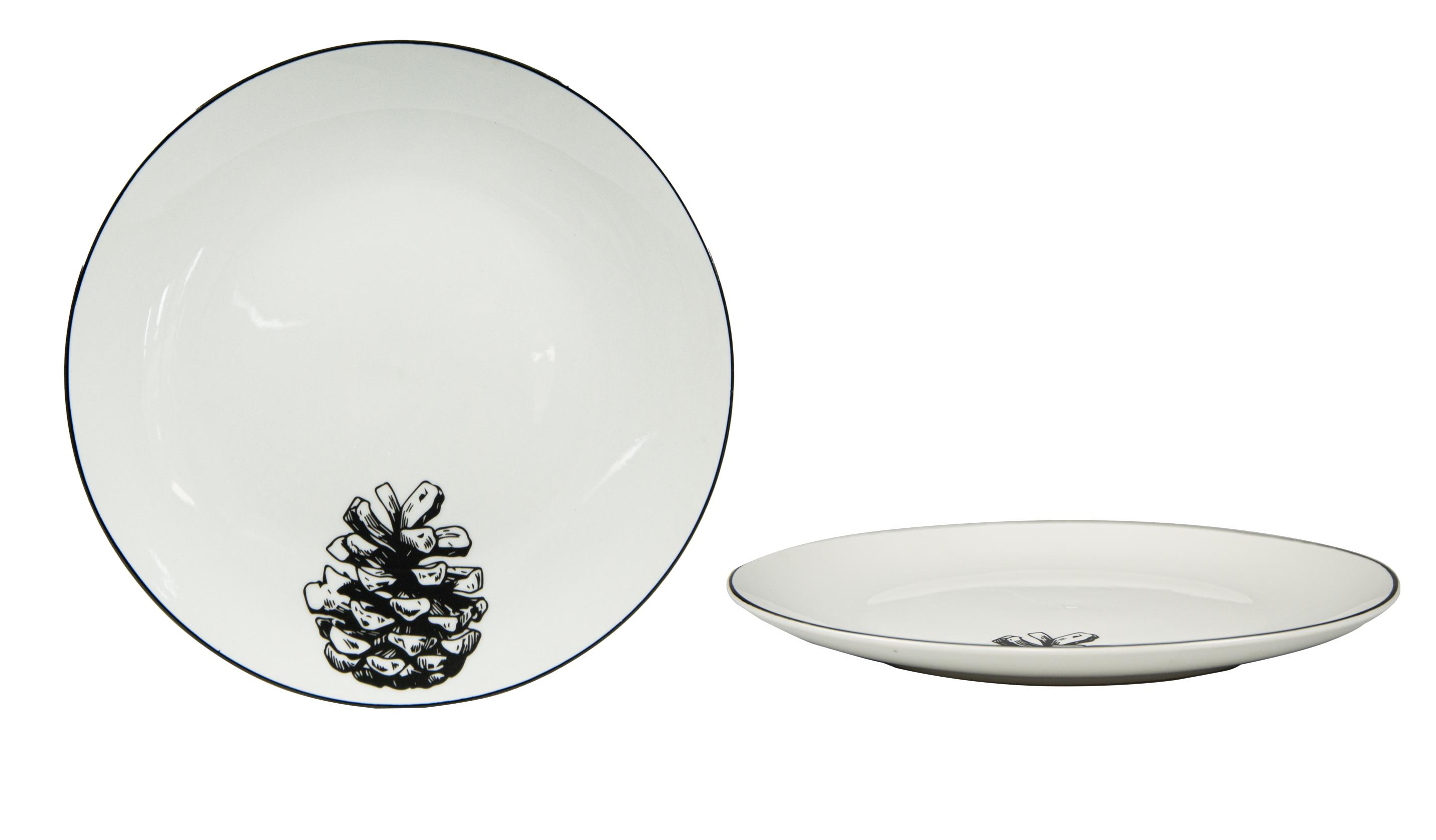 ASSIETTE PLATE POMME DE PIN 27CM