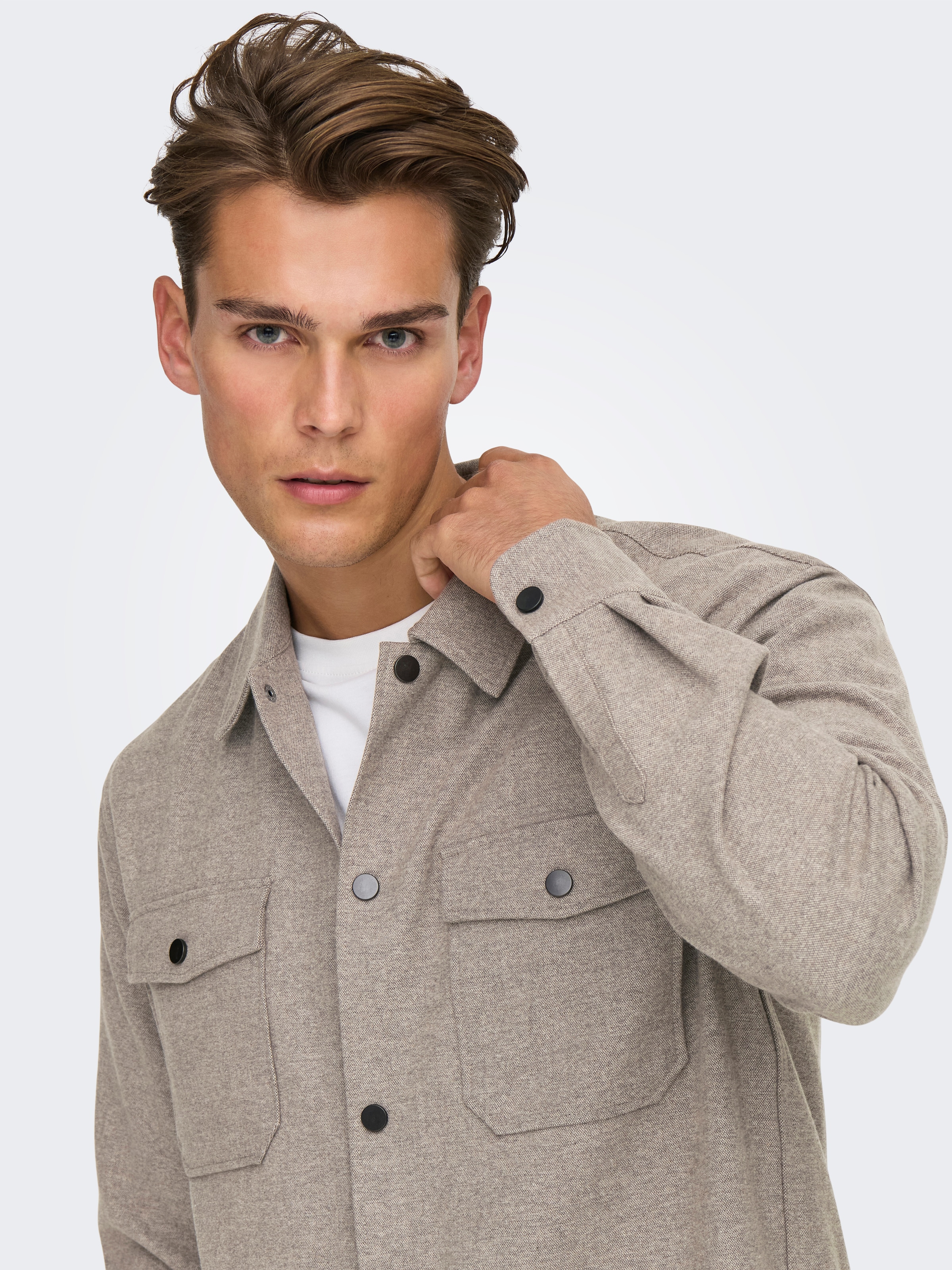 ONLY & SONS Langarmhemd »ONSMARK BRUSHED 0353 OVERSHIRT«