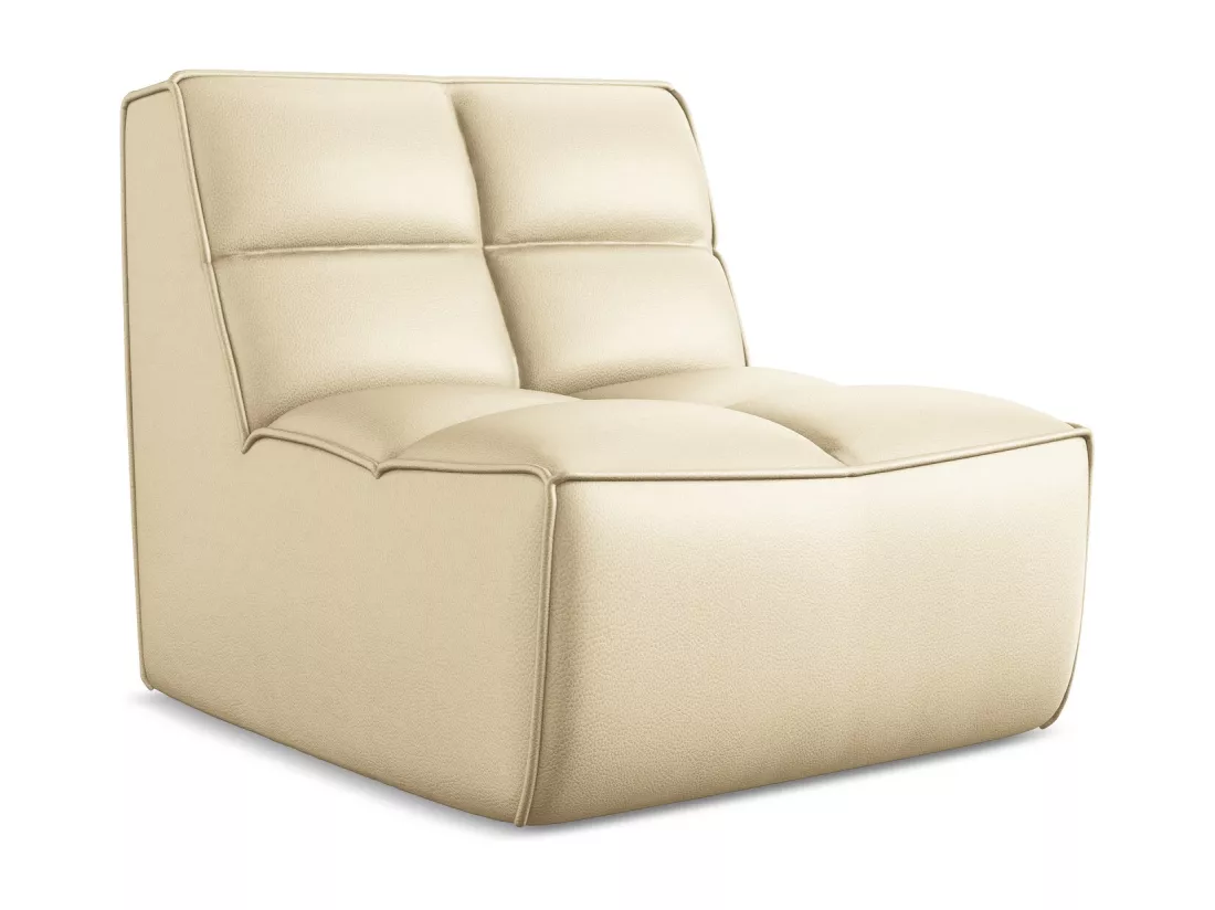 Fauteuil en Cuir artificiel - beige - KALAI