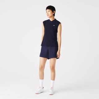 Polo sans manche femme Golf Lacoste SPORT ultra-dry en coton biologique Manches Courtes - Bleu - Lacoste - Femme