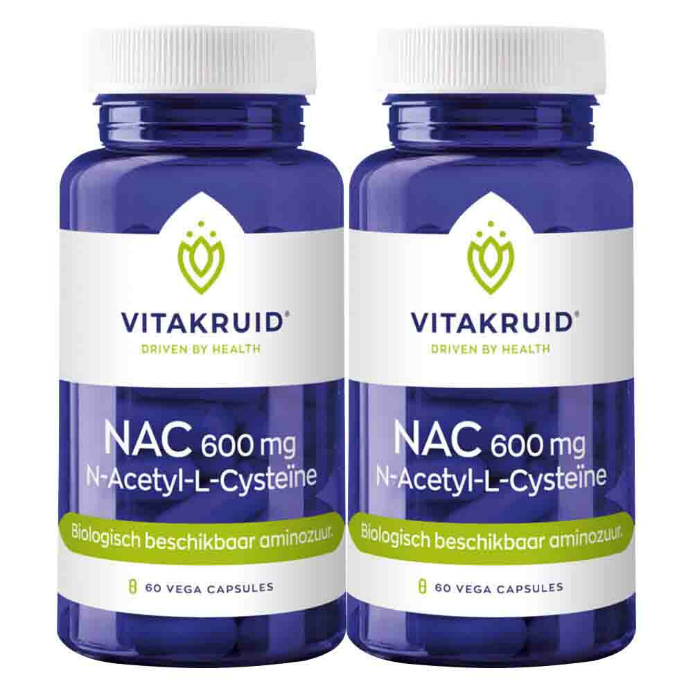 2x Vitakruid Nac 600 mg N-Acetyl-L-Cysteïne60 vegacapsules
