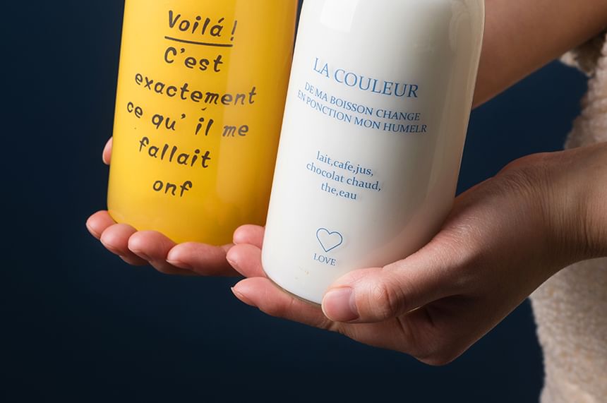 Koringa - Beletterde glazen drinkfles / Draaghoes / Set (Verschillende ontwerpen)