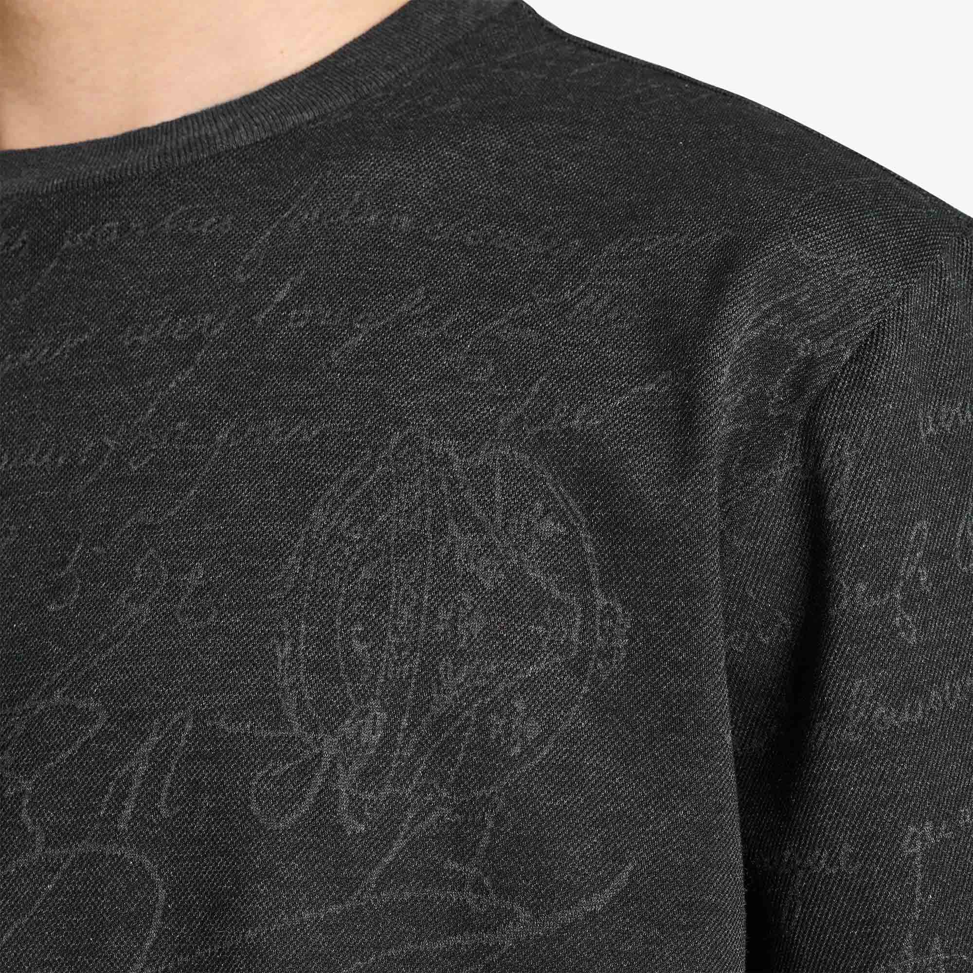 T-Shirt En Jacquard Scritto All-Over