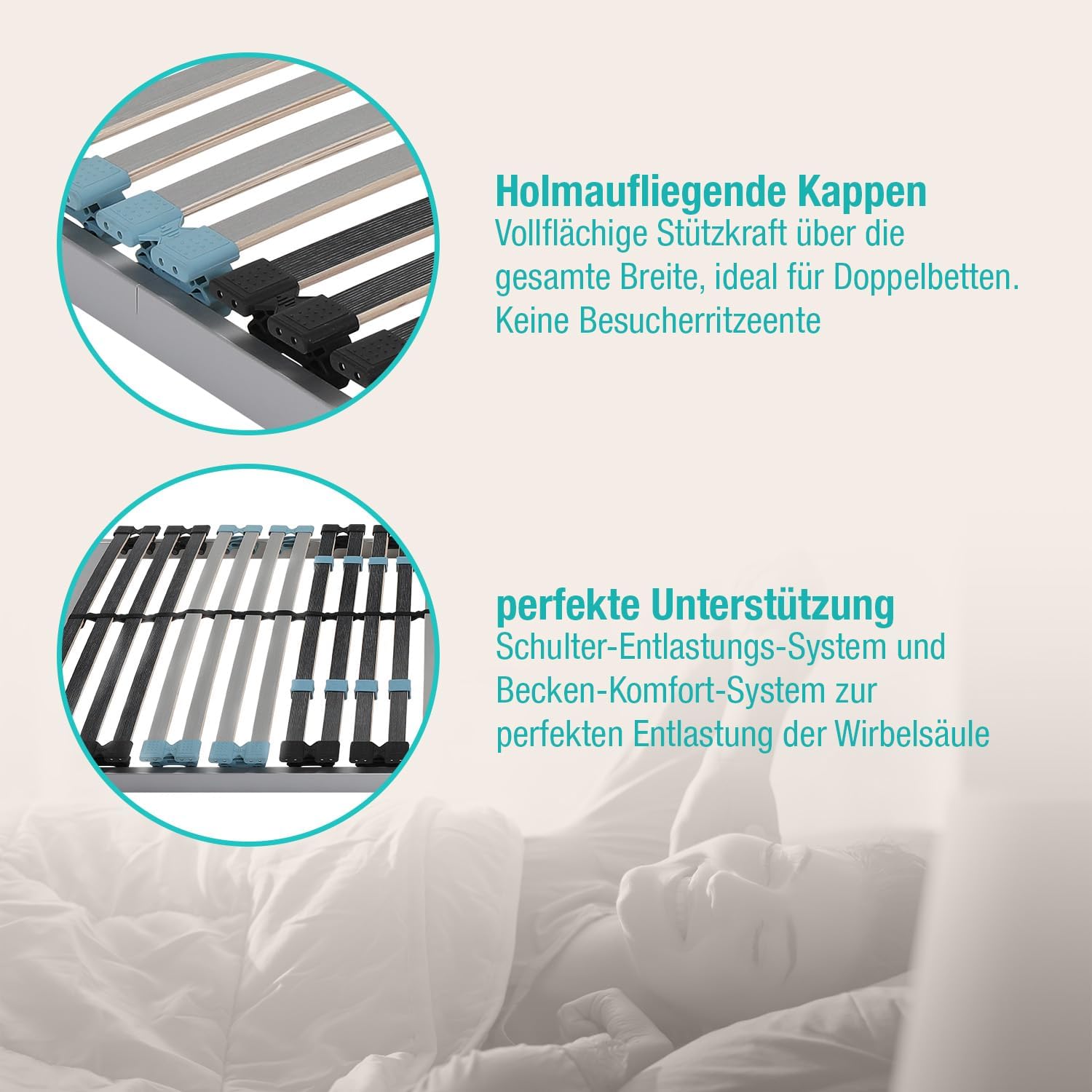 BeCo Lattenrost Royal Duo NV / 140 x 200 cm / 28 Leisten/zerlegt/Nicht verstellbar/Made in Germany / 100 Nächte Testschlafen