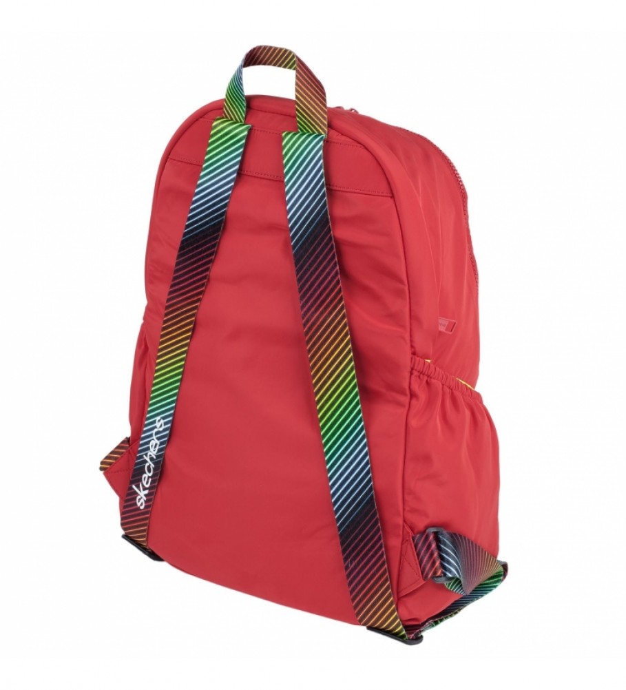 Mochila Skechers com bolso interno para tablet iPad S894 Vermelha - 30x46x15cm -