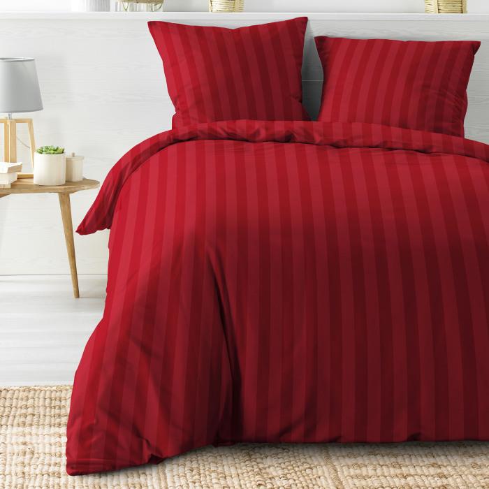 PARURE 240X220CM MICROFIBRE UNIE CLEO ROUGE