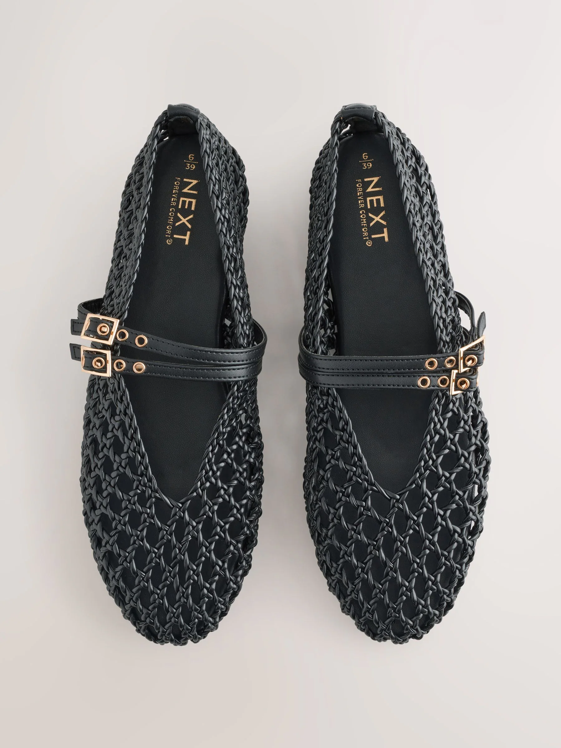 Zwart - Forever Comfort® Mary Jane-schoenen met ronde neus en dubbele bandjes