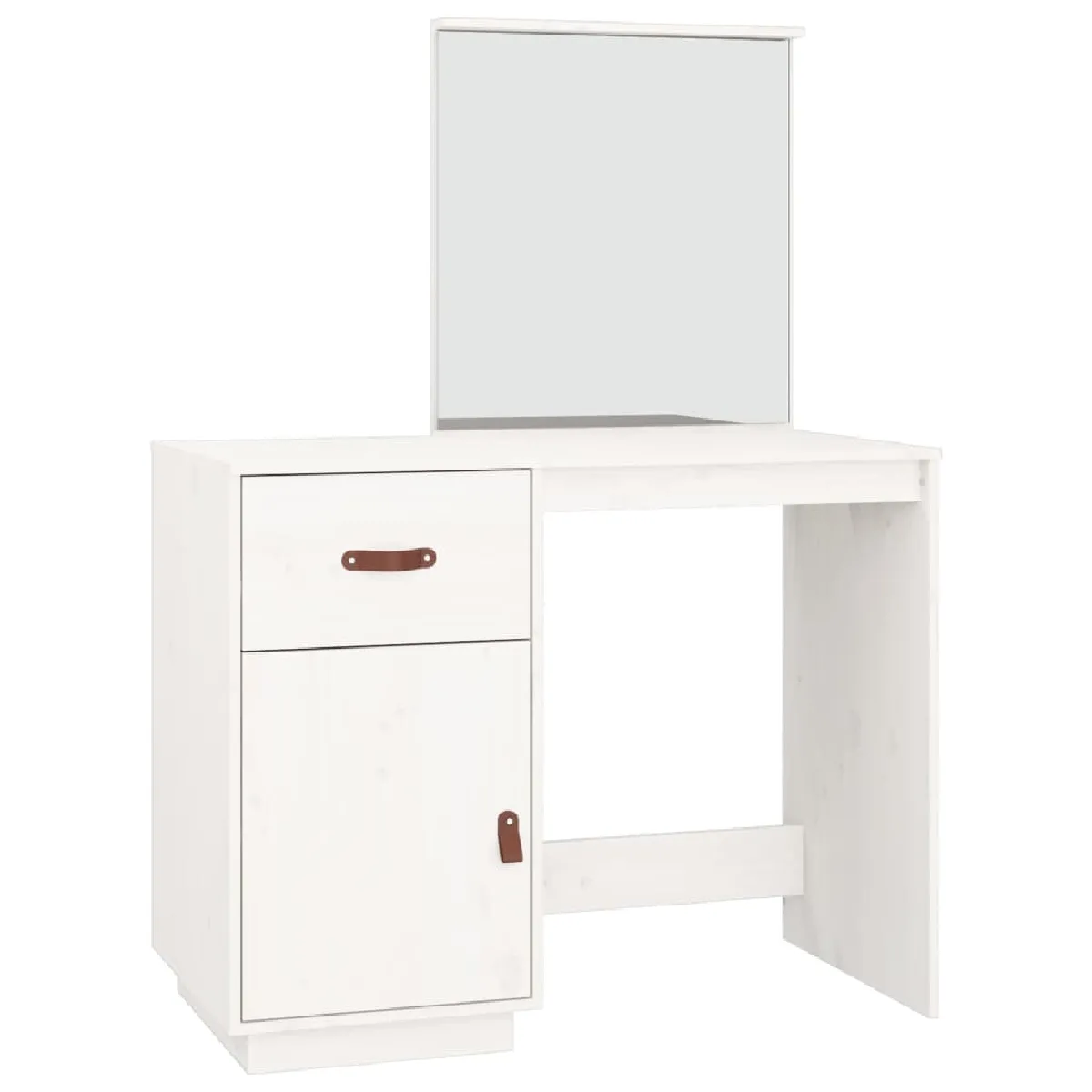 vidaXL Coiffeuse avec miroir - Blanc