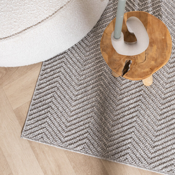 Duurzaam vloerkleed - Lorre Lines Grijs/Antraciet