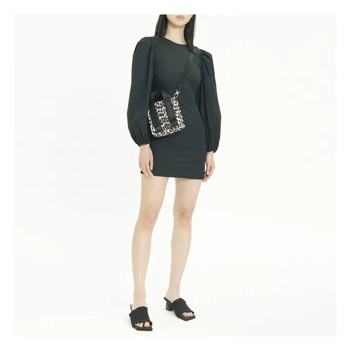 Ganni Robe Dos Nu Popeline de Coton Bio | Noir
