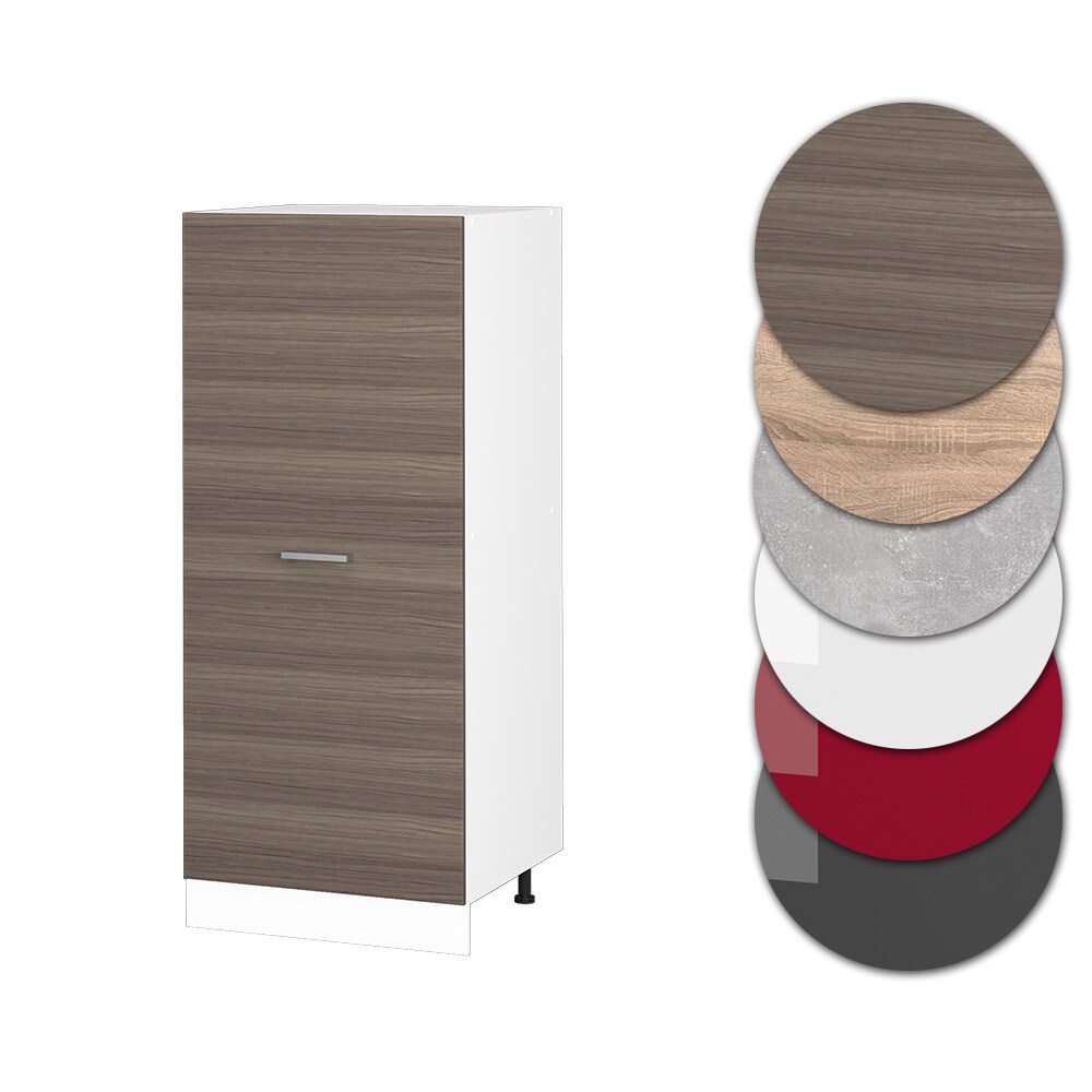 Vicco Backofenumbauschrank Küchenschrank Küchenzeile R-Line 60 cm Weiß Edelgrau große Tür