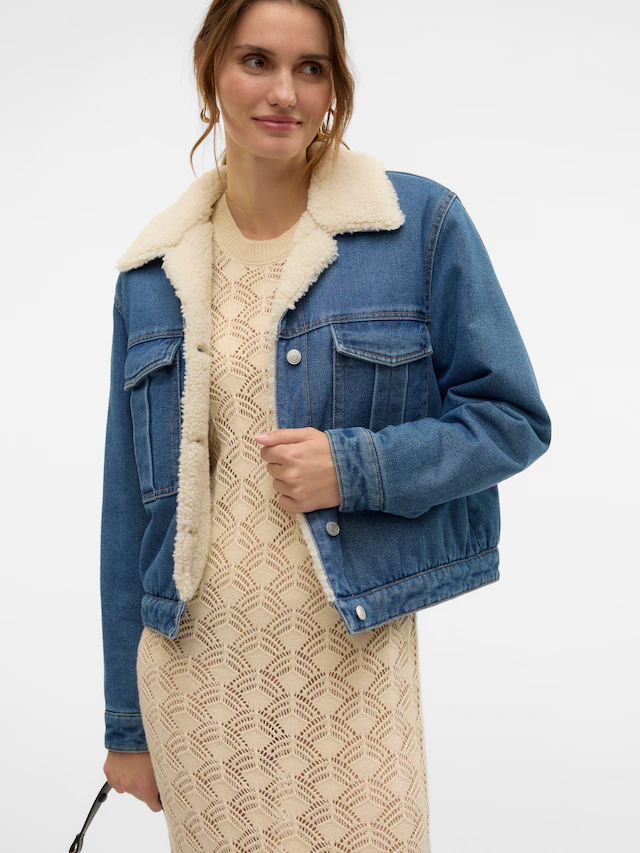 Vero Moda Jeansjacke »VMGISLA LS TEDDY DNM JACKET GU3280«