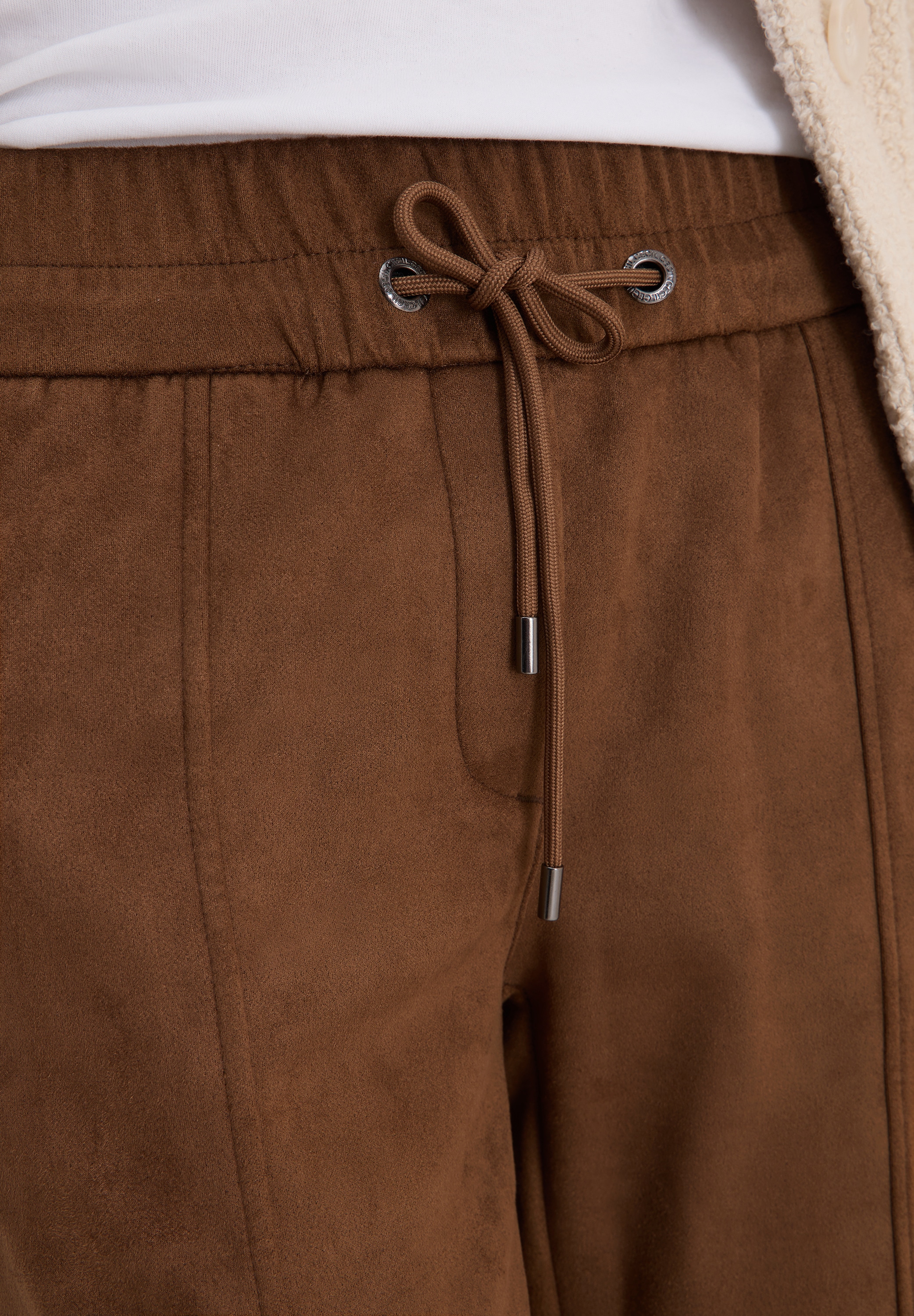 Cecil Stoffhose »Style Tracey«  Velours-Look, mit elastischem Bund und Tunnelzug
