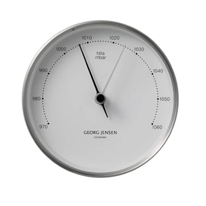 Georg Jensen - Henning Koppel Barometer, Stahl / weiss Ø 10 cm