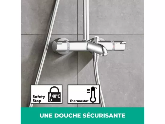 Colonne bain douche thermostatique HANSGROHE Crometta S 240 chromé