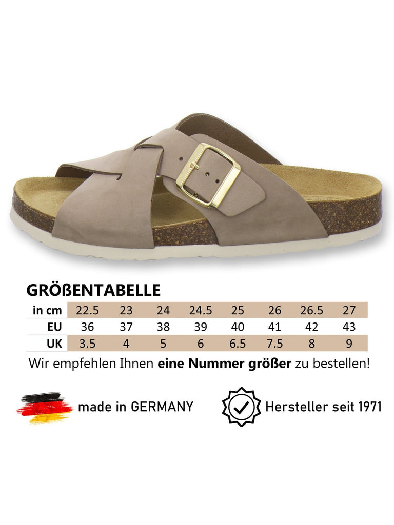 modische Pantoletten Damen Kralle sand