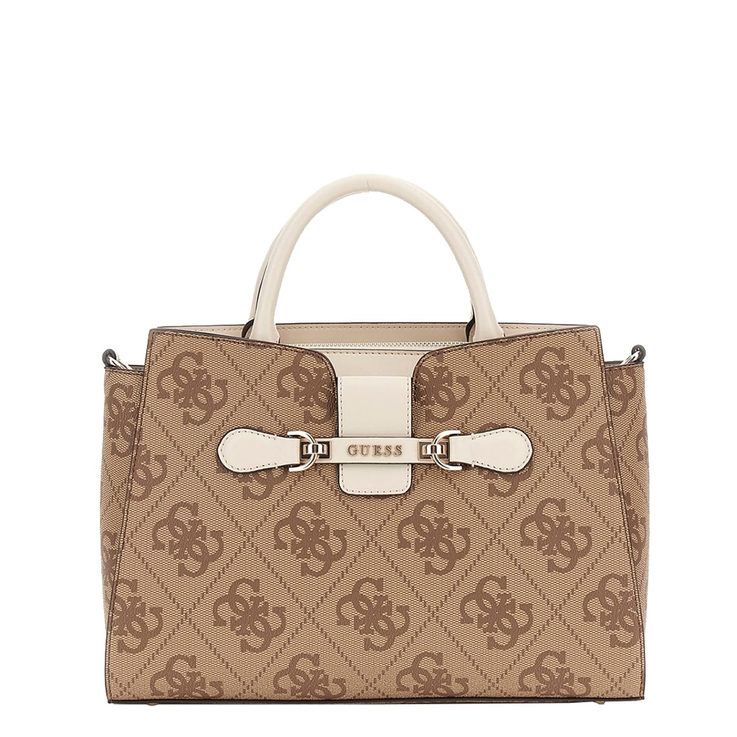 Guess Nolana Girlfriend Satchel latte logo/bone