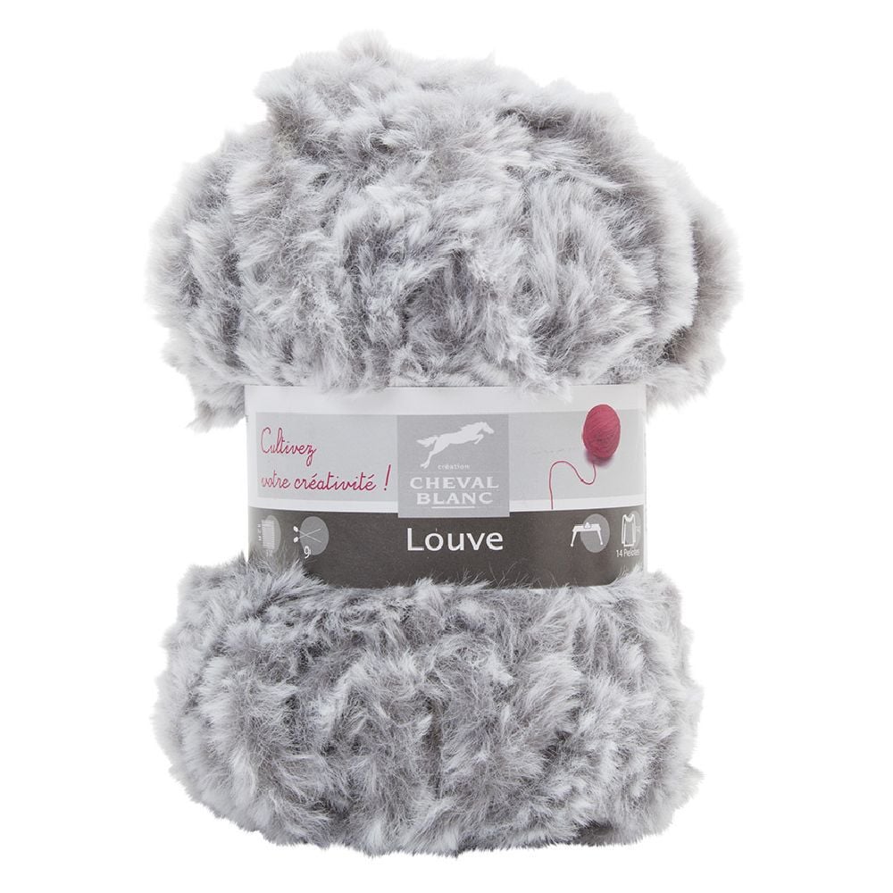 Fil à tricoter Louve gris 50 g