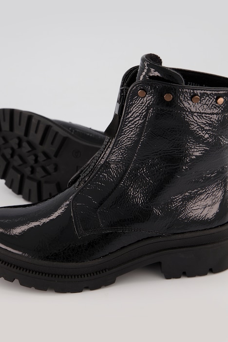 Ara Leder-Stiefeletten, Ziernieten, Reißverschluss