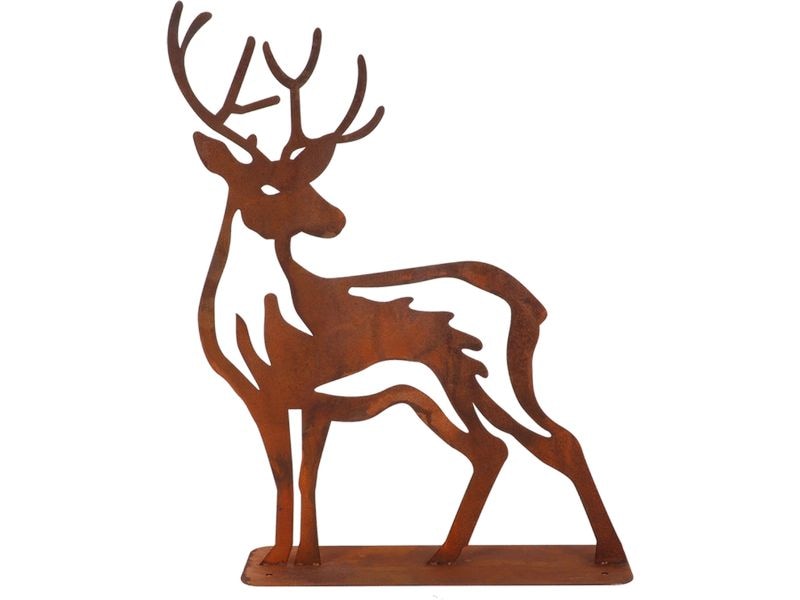 Esschert Design Dekofigur Hirsch Rostbraun Gartendekoration
