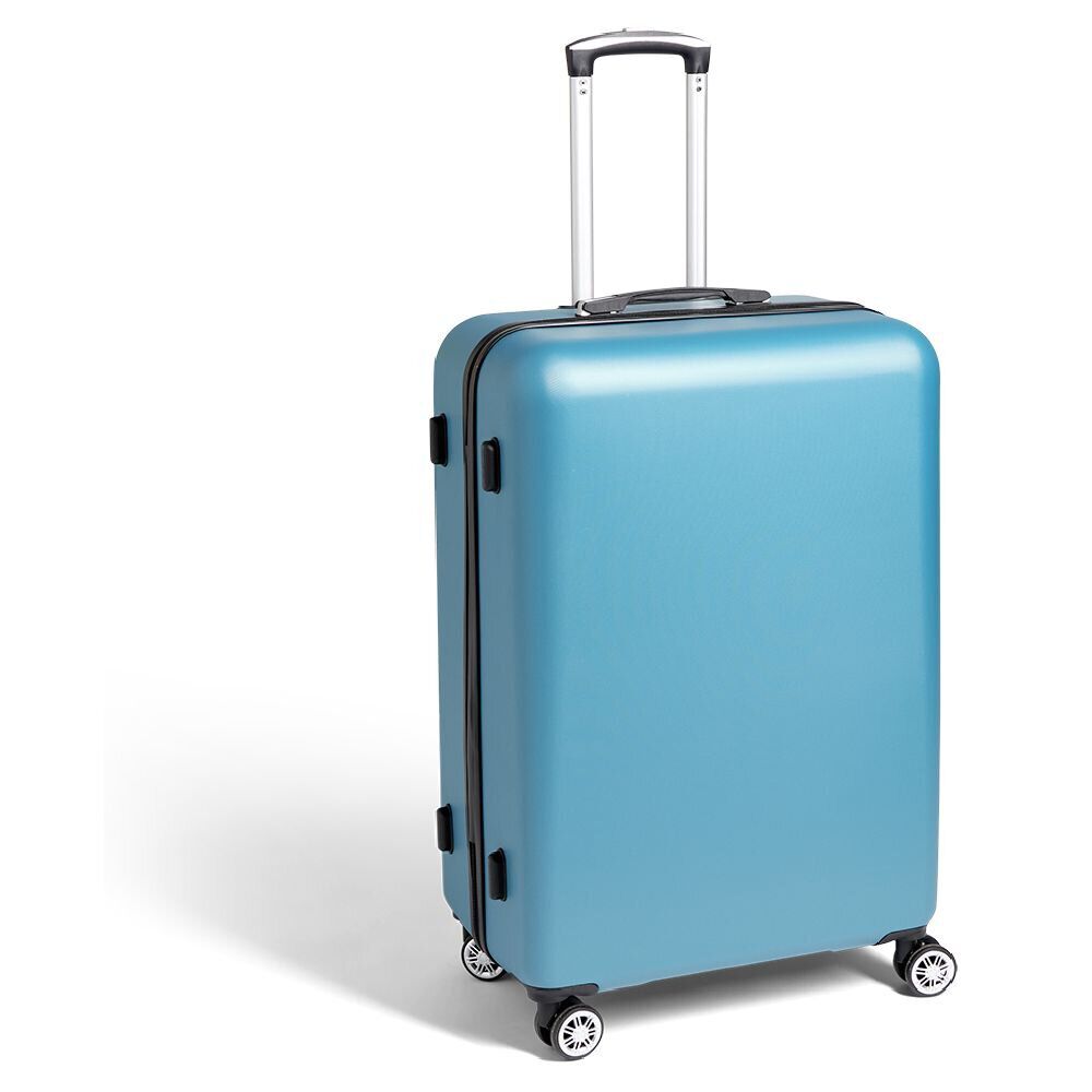 Valise cabine rigide trolley 4 roulettes 104L bleu clair