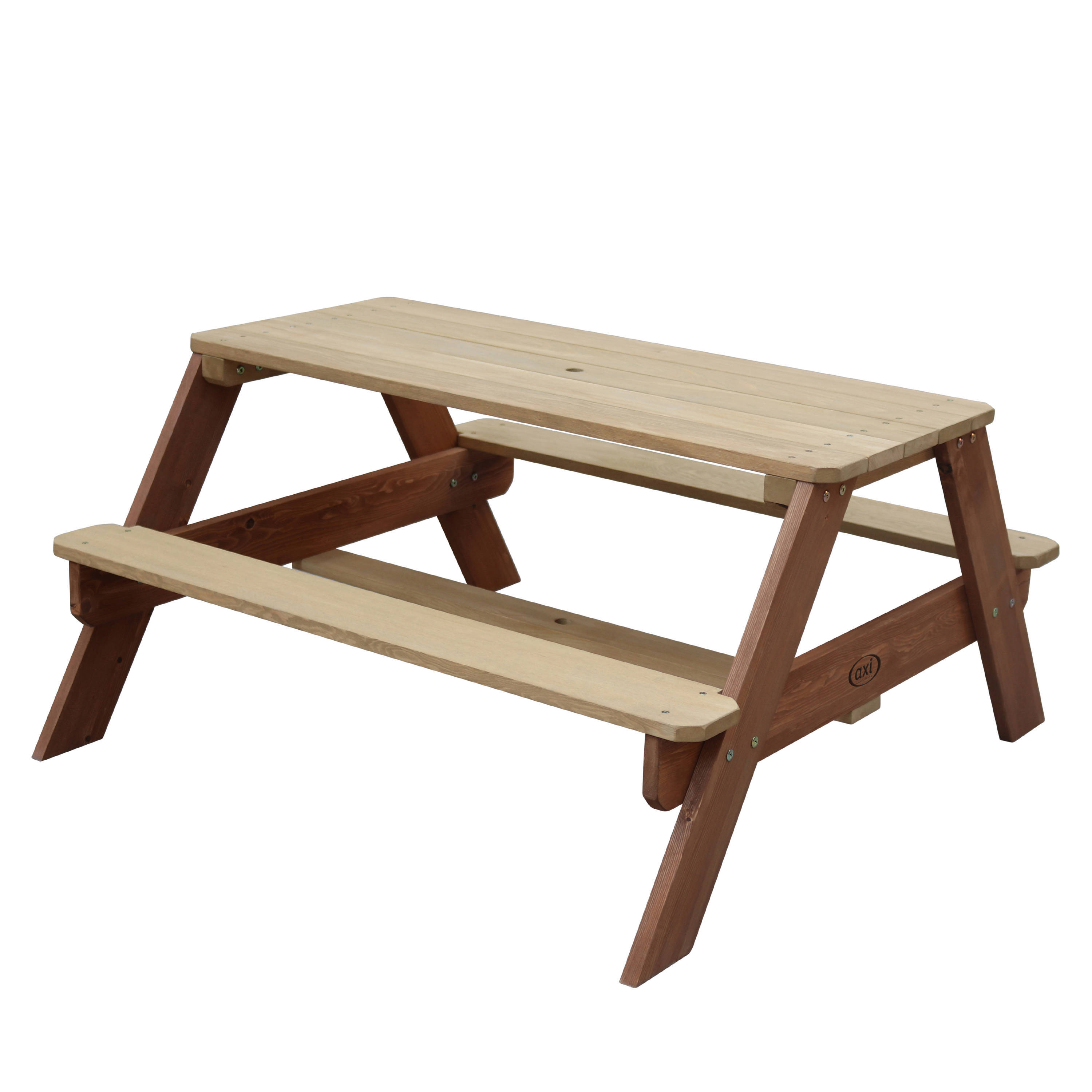 Axi Nick Picnic Table Brown - Umbrella Green/white