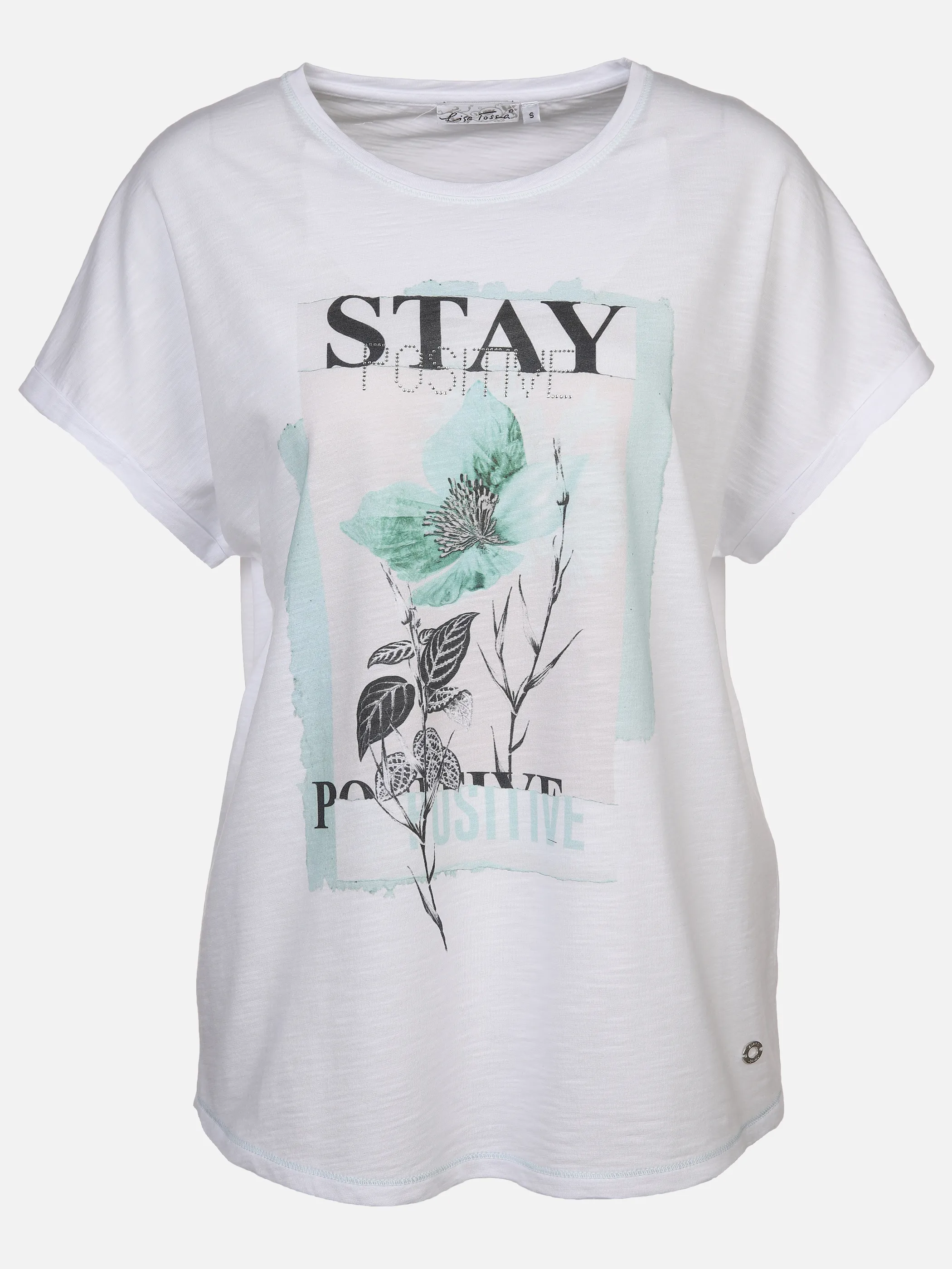 Damen Shirt mit Print und Strassbesatz