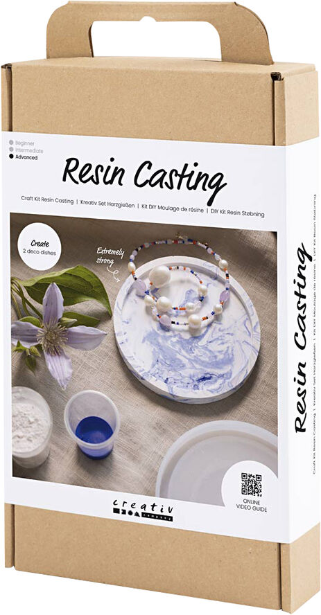 Creativ Company DIY Kit Resin Støbning, Rund bakke med marmorering