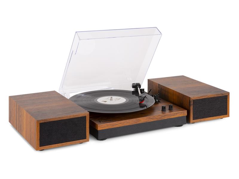 Fenton Plattenspieler Set RP165B Braun Plattenspieler Set mit Bluetooth