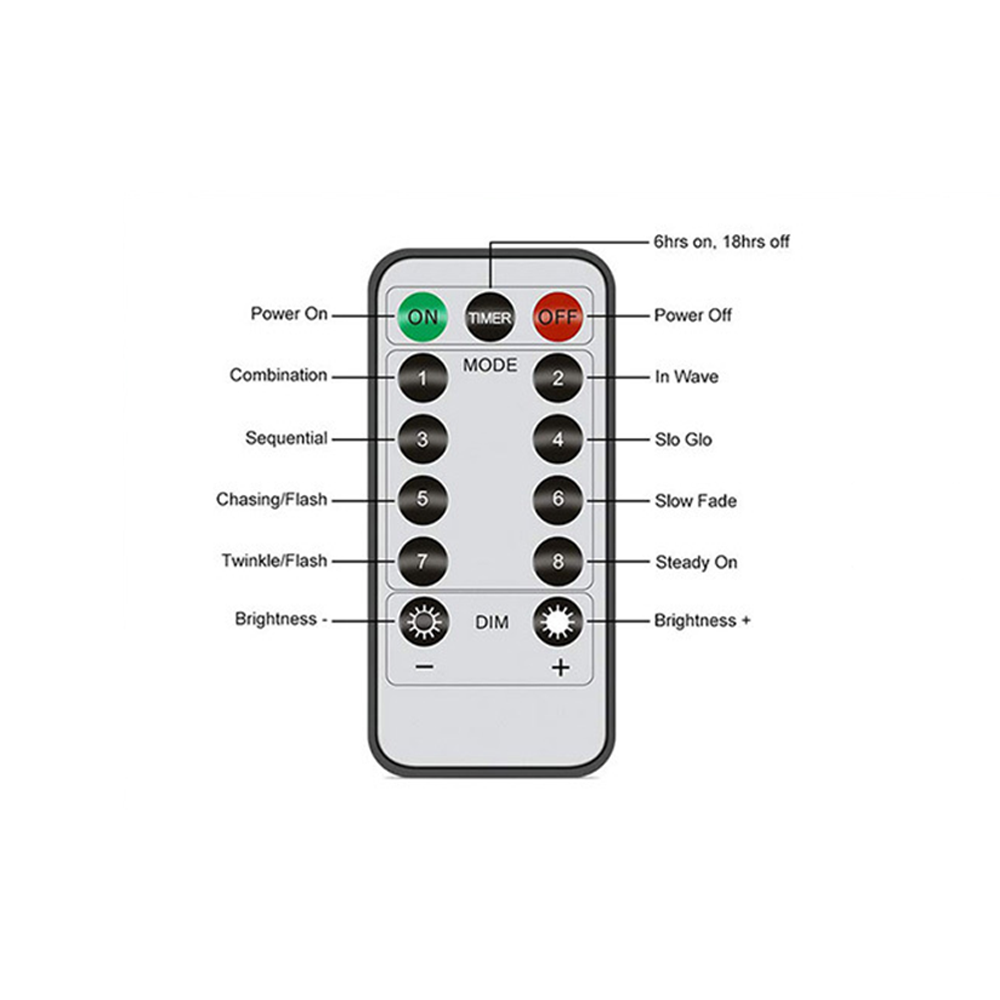 (12m) 100 LED's Deko Lichterkette Beleuchtung 8 Modi   Fernbedienung (Batteriebetrieben) - Bunt
