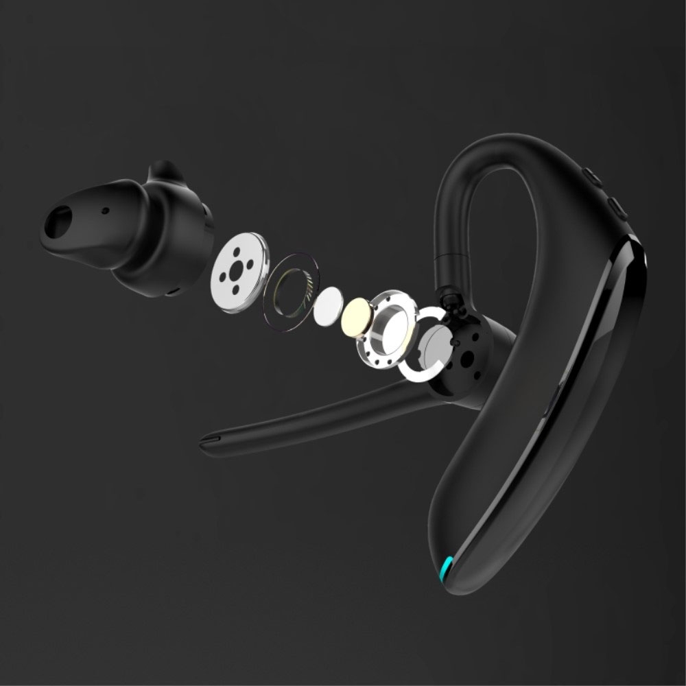 Wireless Bluetooth 5.0 In-Ear Business Headset Kopfhörer mit Noise Cancelling - Schwarz