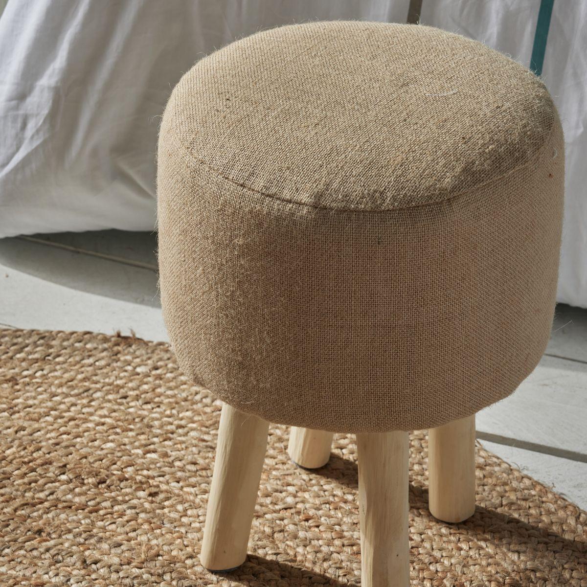 TABOURET JUTE 35X35X40CM