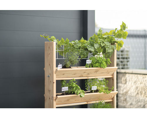 Verticaal verhoogd bed, kruidenrek WESTMANN maat L 80 x 50 x 82 cm naturel