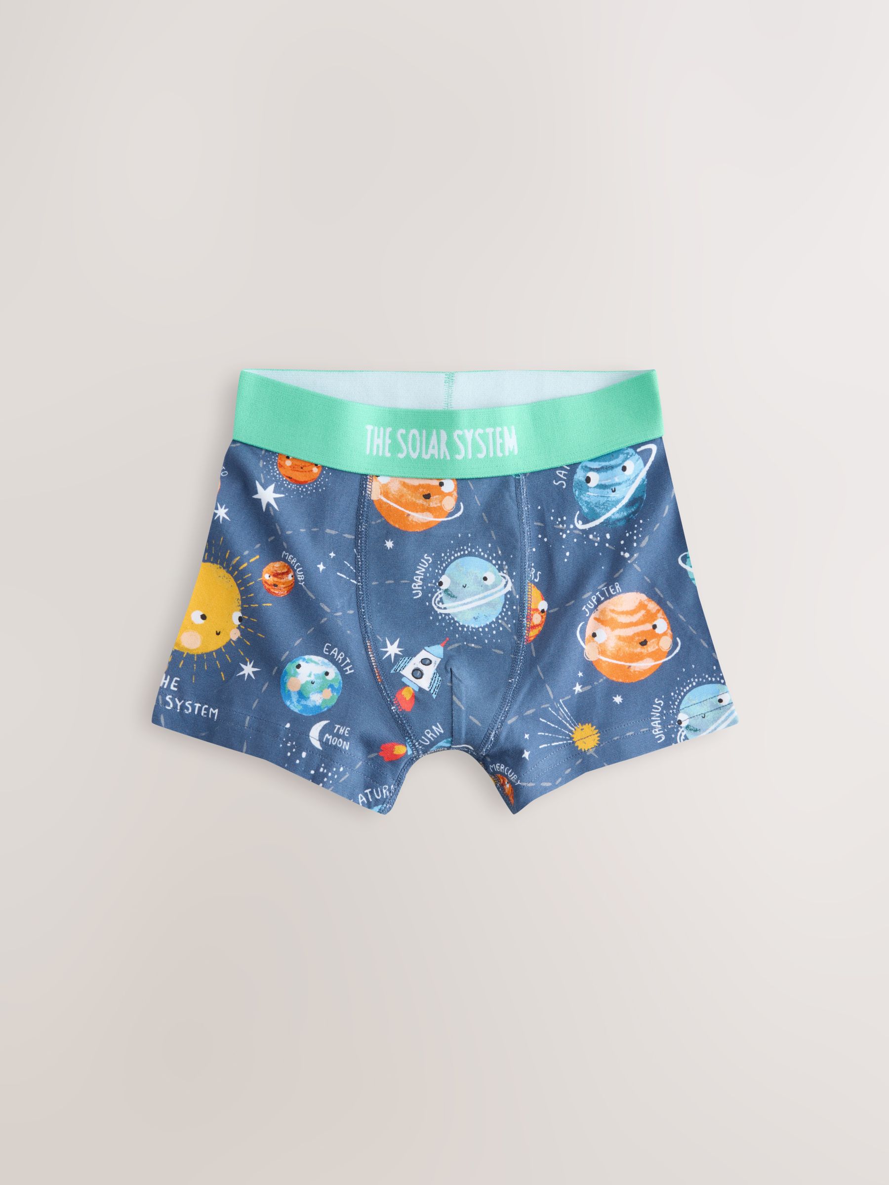 Blauw ruimteprint - Verpakking van 5 trunks met motief (1,5-16jr)