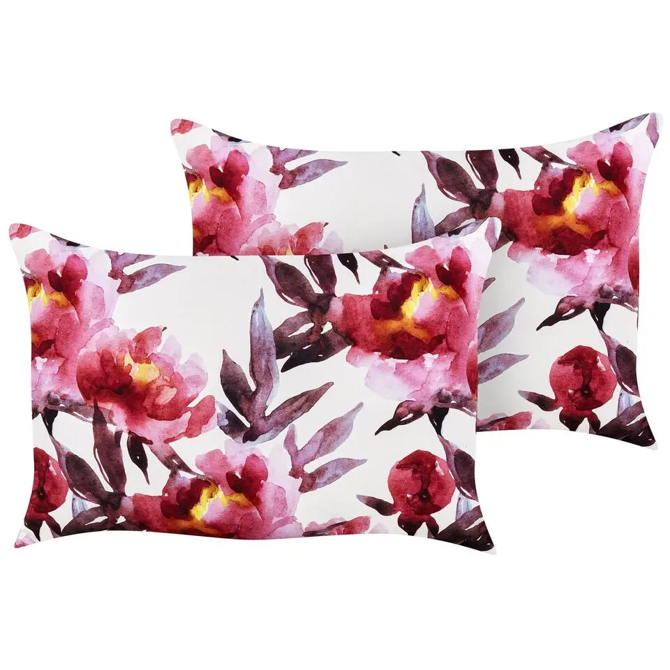 LANROSSO - Tuinkussen set van 2 - Roze/Wit - 40 x 60 cm - Polyester